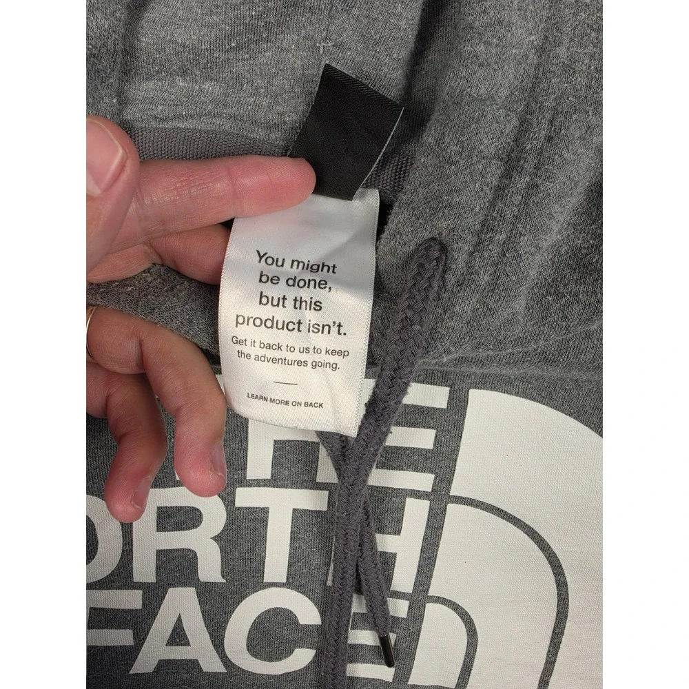 The North Face Hoodie Mens XL Gray Fleece Graphic Circular Design Sweatshirt